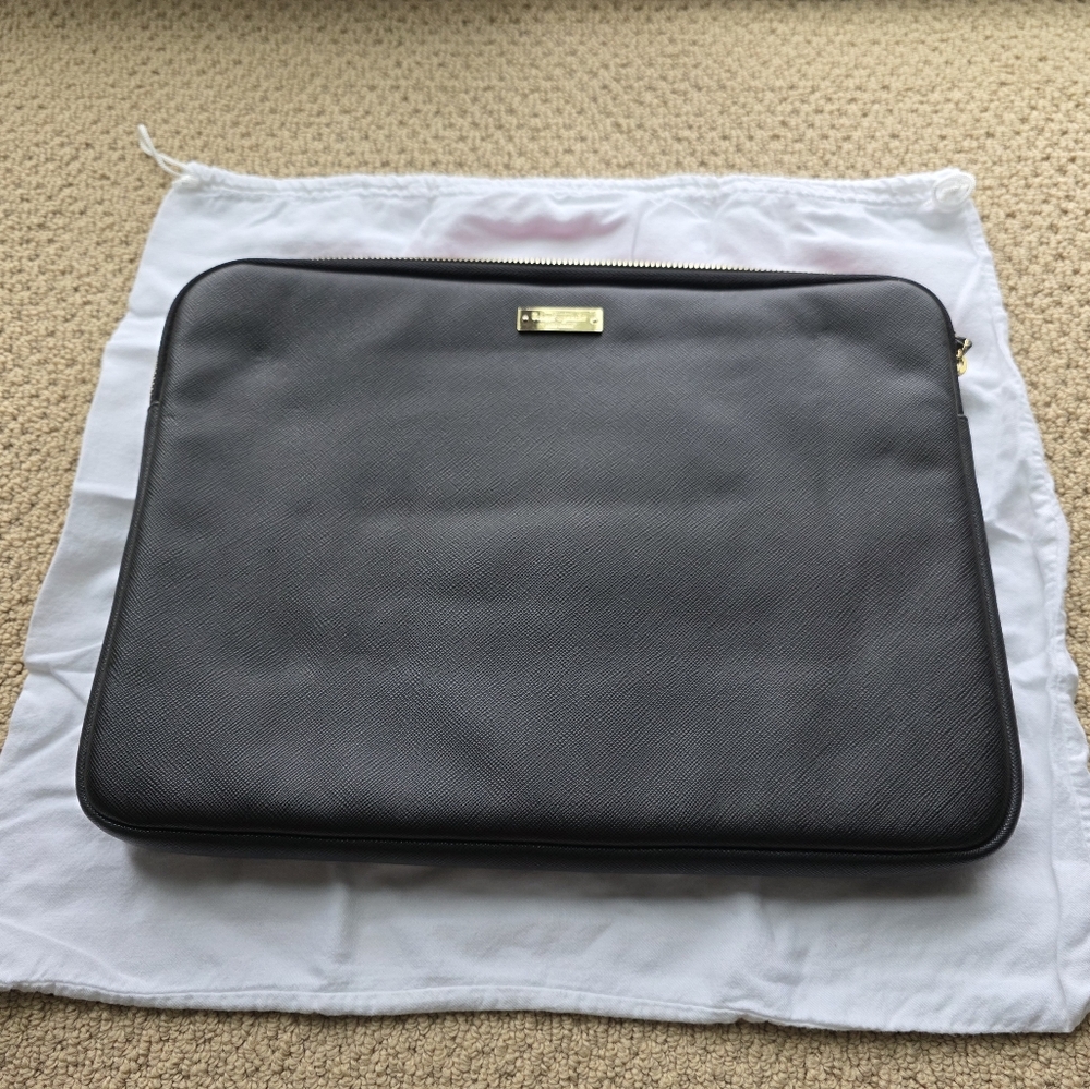 Kate Spade Black Laptop Sleeve with Gold Detail